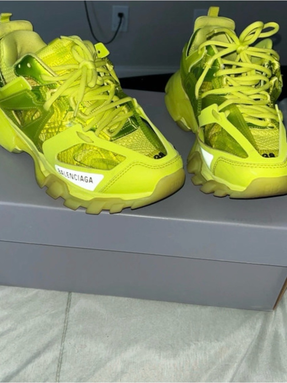 Balenciaga Neon Lime Green Track Sneakers